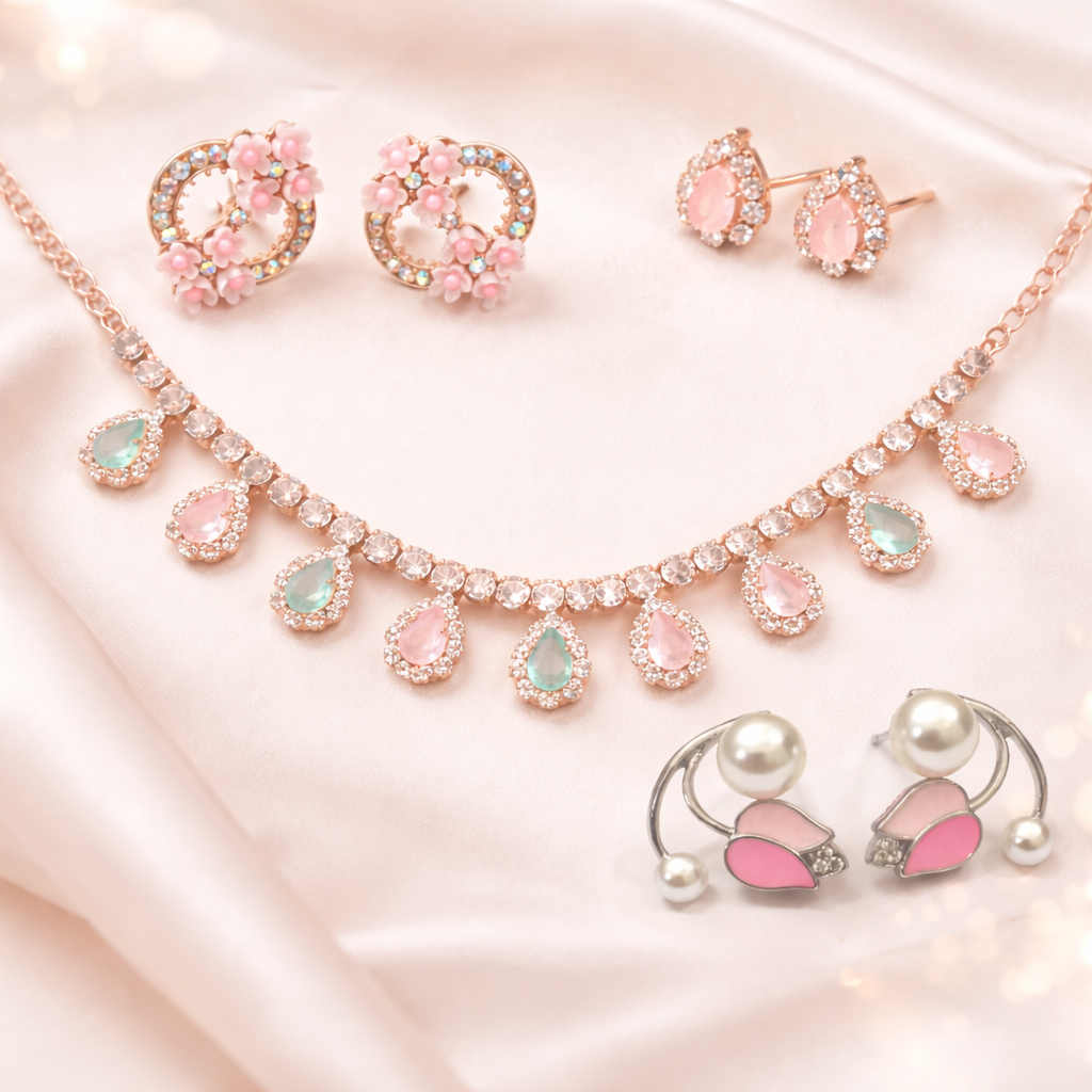 Necklace + 3 Earrings Set