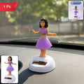 Solar Powered Dancing Hula Doll Bobble Toy For Car Dashboard Decor (1 Pc)