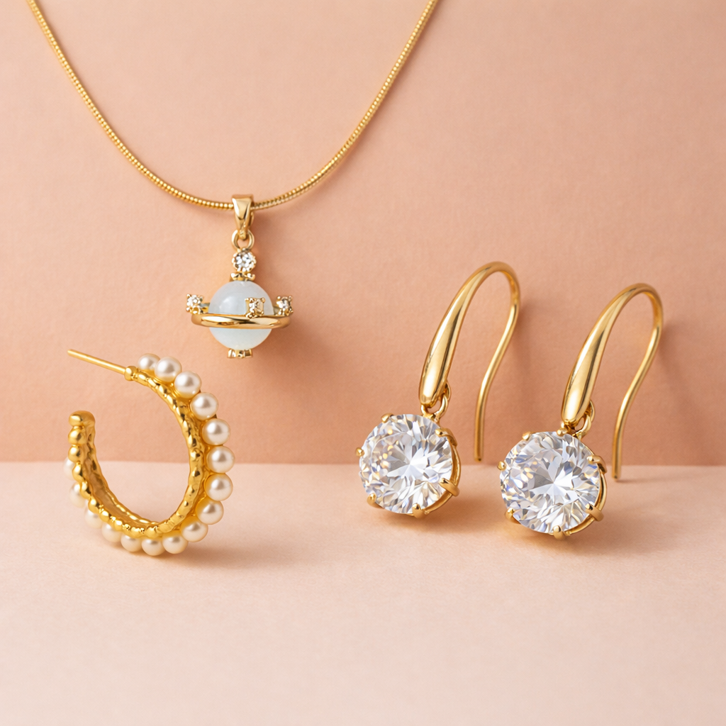Pendant Necklace & Stylish Earrings for Women