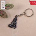 Premium Spiritual Hanuman Ji Sitting Pose Metal Keychain (1 Pc)
