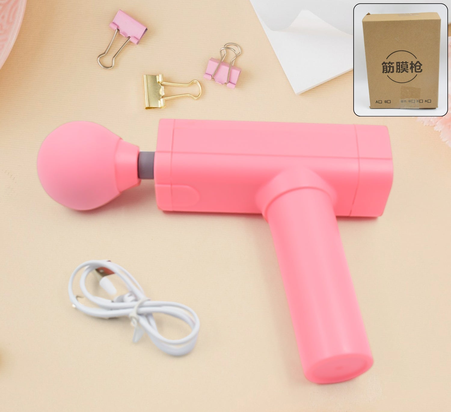 Massage Gun Deep Relax Powerful Muscle Massager Usb Chargeable (1 Pc)