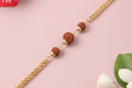 Premium Rudraksha Bead Rakhi Gold-plated Chain Rakhi For Brother (1 Pc)