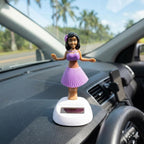 Solar Powered Dancing Hula Doll Bobble Toy For Car Dashboard Decor (1 Pc)