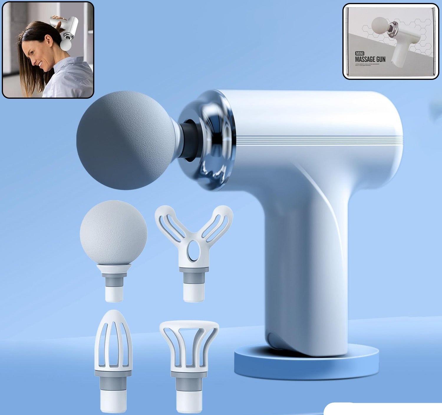 Electric Vibrating Massage Gun With Multiple Interchangeable Heads