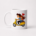 Romantic Couple Scooter Ceramic Mug