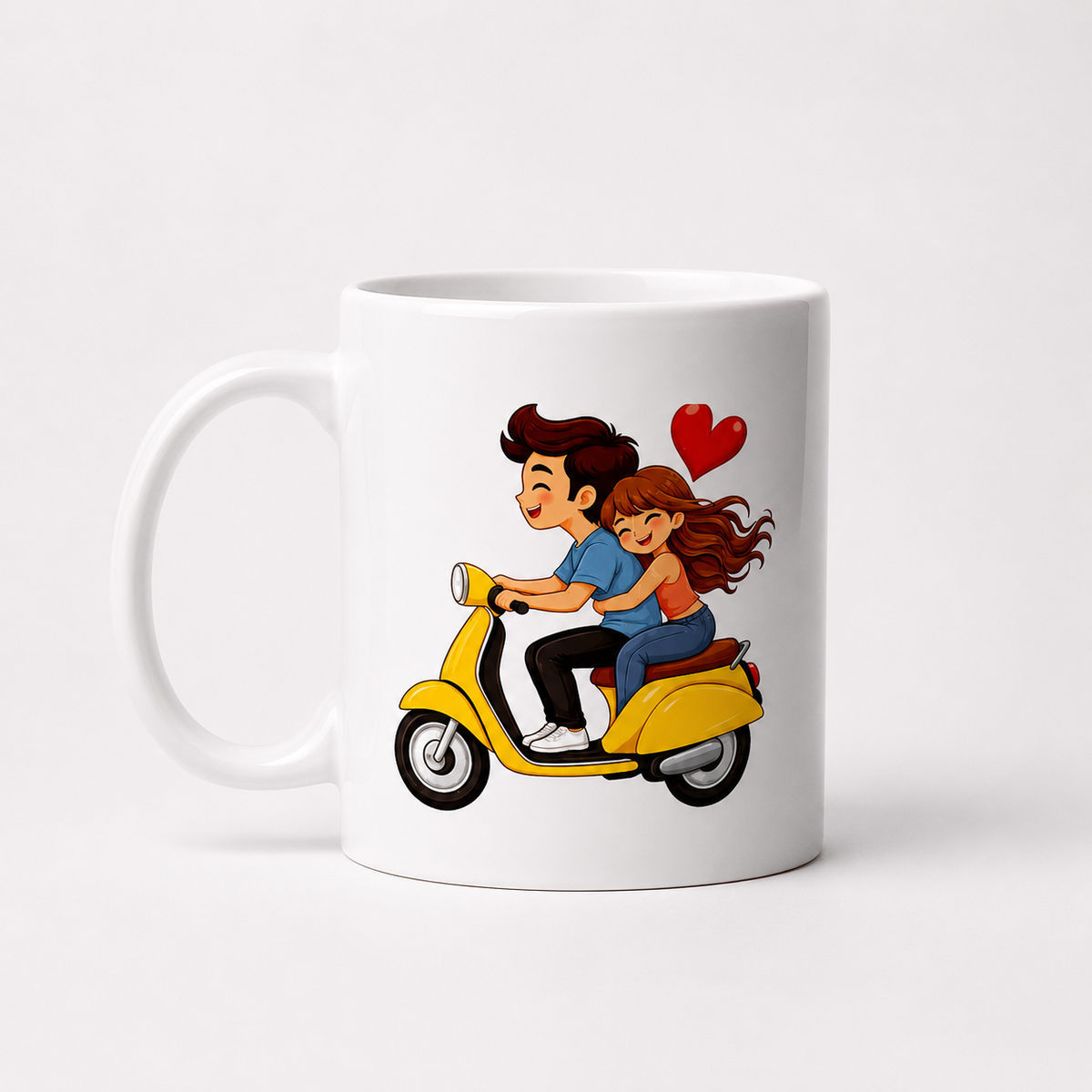 Romantic Couple Scooter Ceramic Mug
