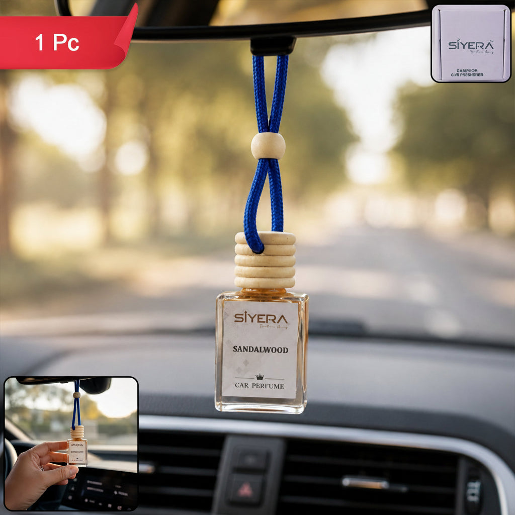 Sandalwood Car Perfume Hanging Air Freshener With Wooden Cap (1 Pc)