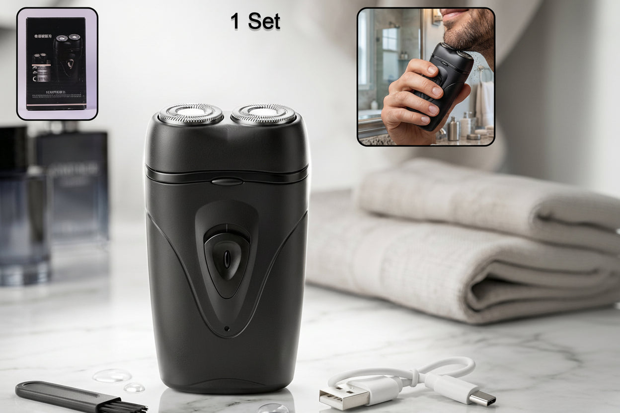 Portable Electric Shaver For Men  Compact Rechargeable  Cordless