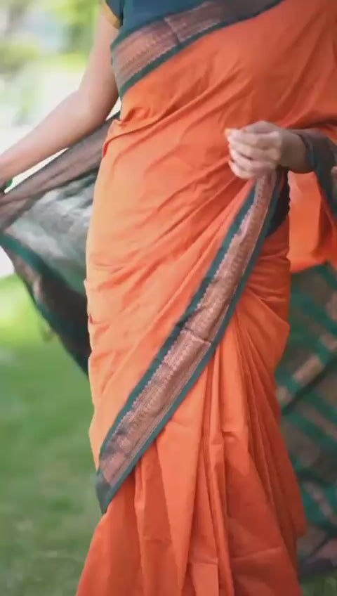 Lichi Silk Saree with Jacquard Weaving & Brocade Blouse