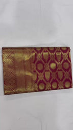 Lichi Silk Saree with Gold Zari & Jacquard Weaving