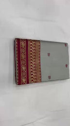 Lichi Silk Saree with Jacquard Weaving & Rich Pallu
