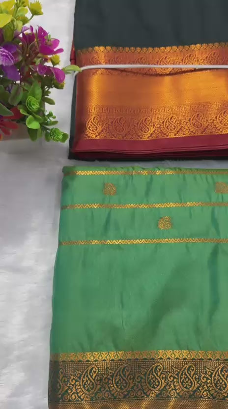 Traditional KSIC Style Saree with Contrast Blouse