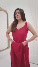 Georgette Kurta with Butter Silk Pant & Printed Cotton Dupatta Set