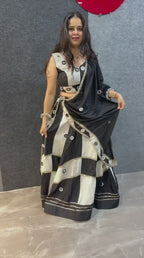 Mirror Work Khadi Cotton Lehenga Choli Set with Dupatta