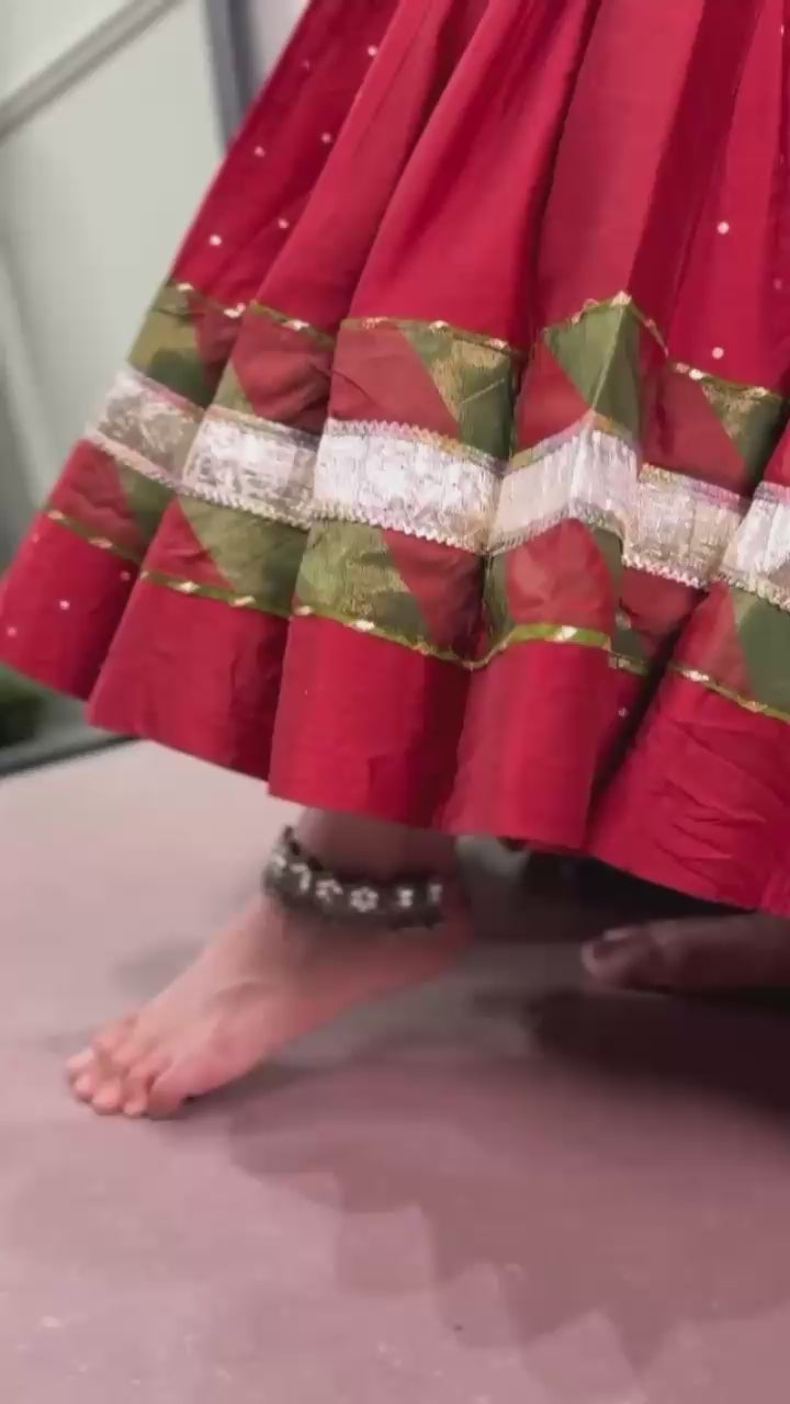 Zari Weaving Lehenga with Dupatta & 7 Meter Flair