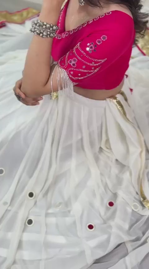 Navratri Mirror Work Lehenga Choli Set with Dupatta