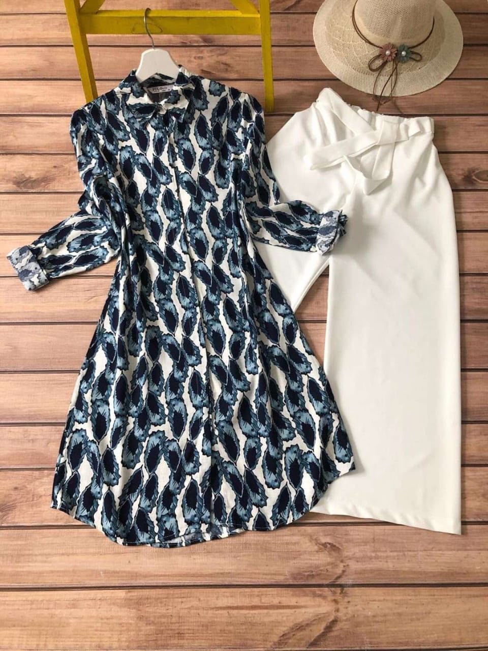 Digital Print Rayon Kurti with Lycra Palazzo Set
