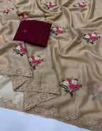 Designer Saree with Contrast Running Blouse