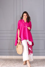 Cotton Loose Fit Co-Ord Set with Printed Palazzo