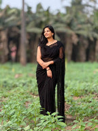 Beaded Georgette Saree with Embroidered Border Blouse