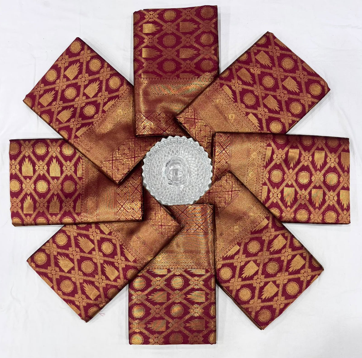 Lichi Silk Saree with Gold Zari & Jacquard Weaving