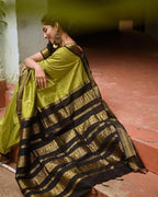 Lichi Silk Saree with Jacquard Weaving & Brocade Blouse
