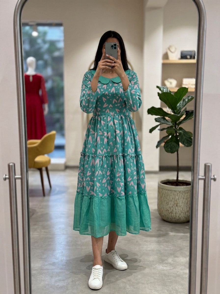 Elegant Floral A-Line Maxi Dress with Full Lining