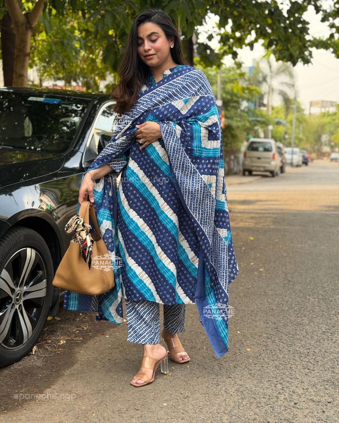 Heavy Cotton Kurti Pant Set with Cotton Dupatta