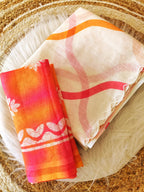Lehariya Digital Print Linen Saree with Arco Border