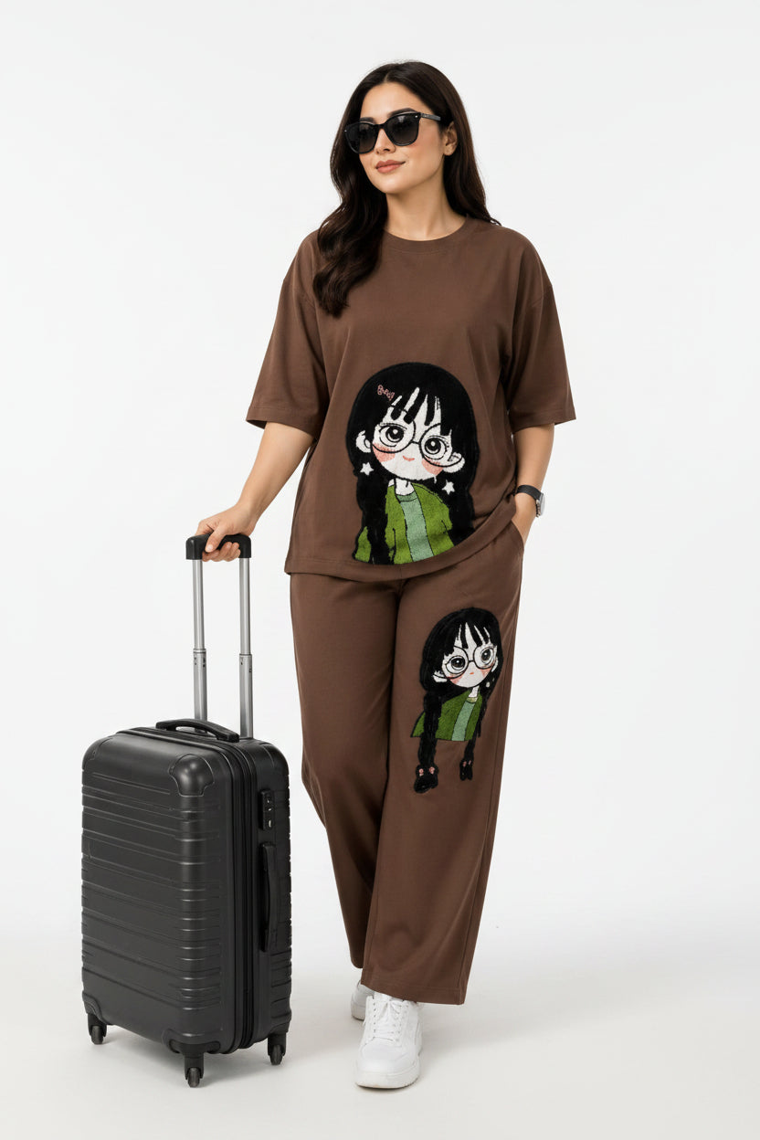 Printed T-Shirt & Jogger Co-Ord Set for Women