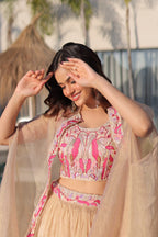 Gamthi Work Cotton Lehenga Choli Set with Koti