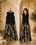 Printed Cotton Skirt & Top Set for Women