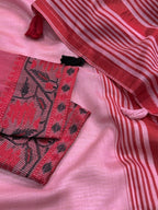 Modal Cotton Saree with Contrast Ikkat Border & Woven Pallu