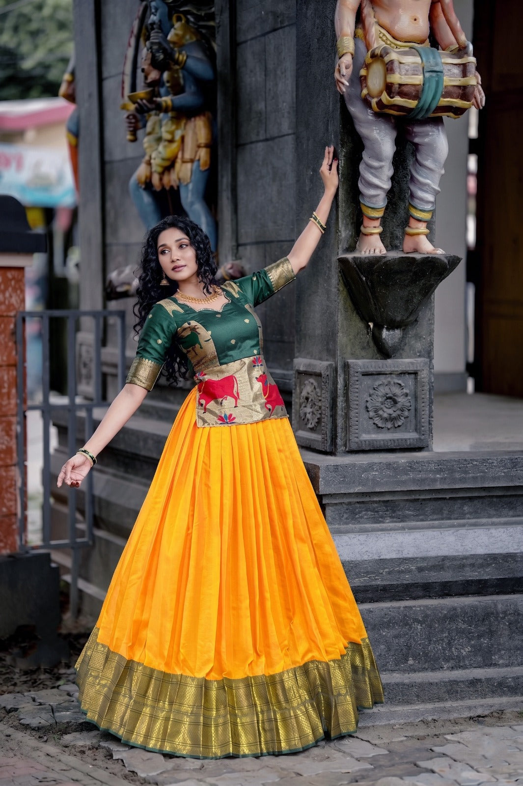 Zari Woven Cotton Silk Lehenga Co-Ord Set
