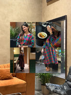 Madrasi Check A-Line Cotton Kurti Pant Set