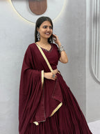 Handmade Mirror Work Rion Cotton Lehenga Choli Set