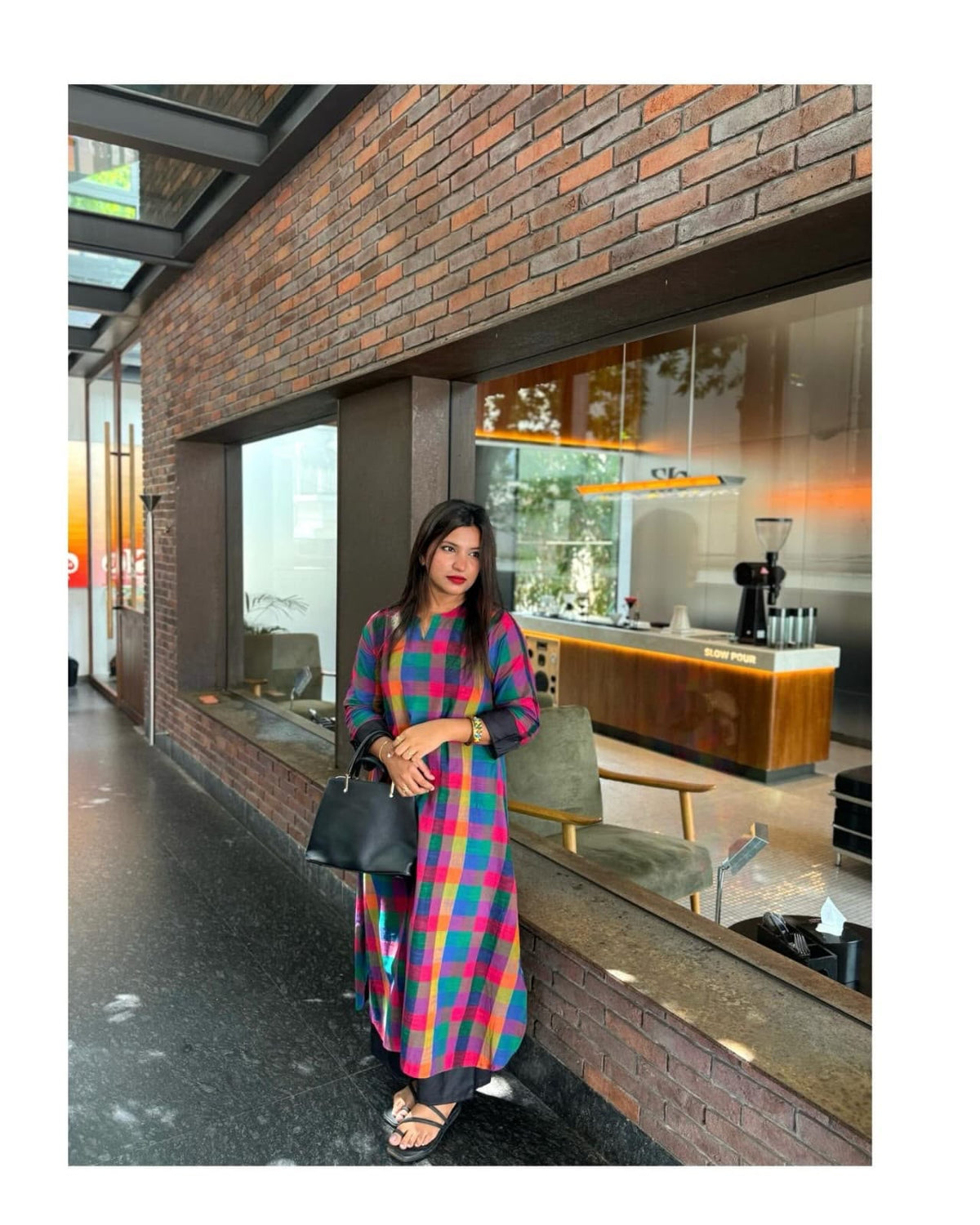 Madrasi Check A-Line Cotton Kurti Pant Set