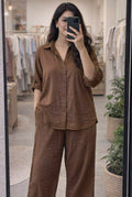 Gauze Cotton Monotone Co-Ord Set for Women