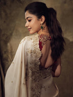 Sequins Embroidered Rangoli Silk Saree with Banglori Blouse