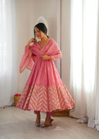 Embroidered Anarkali Gown Set