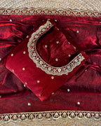 Designer Sequence Embroidered Fendi Silk Gown with Dupatta