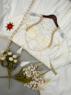 Heavy Upada Silk Embroidered Gown Pant & Dupatta Set