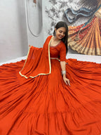 Handmade Mirror Work Rion Cotton Lehenga Choli Set