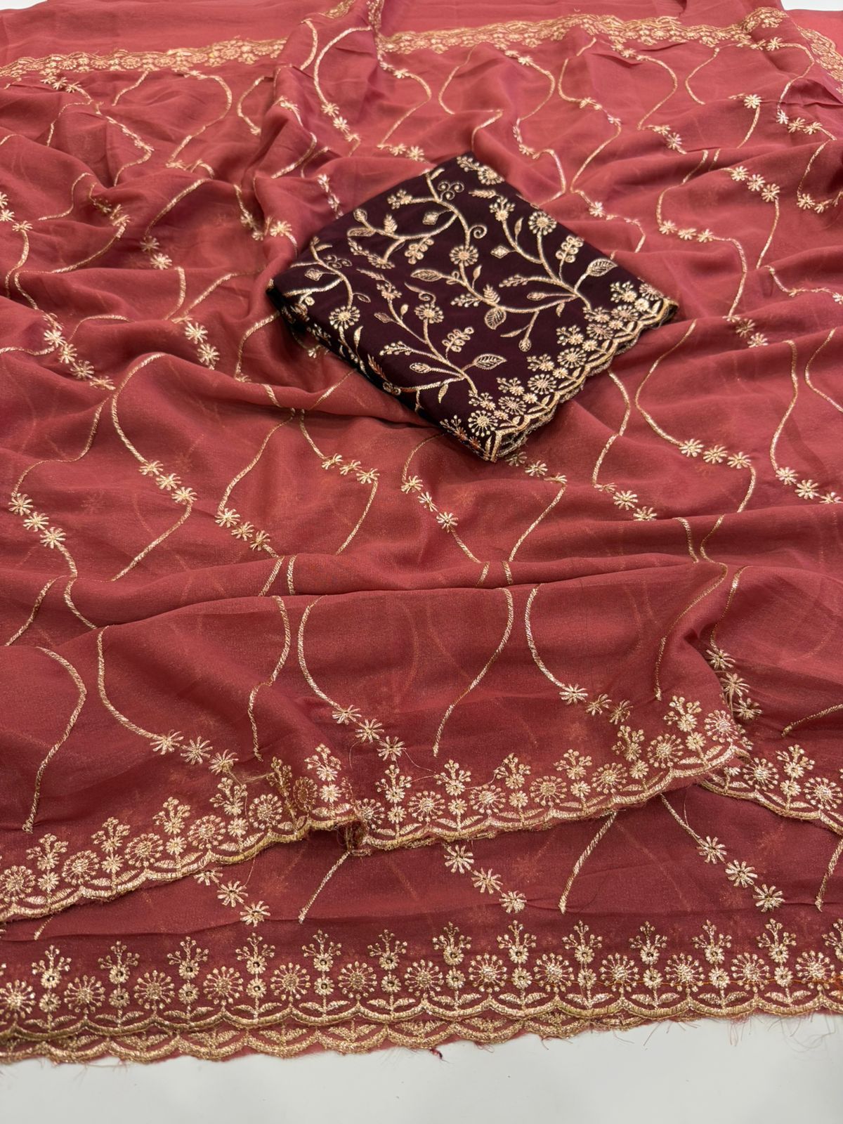 Embroidered Star Georgette Saree