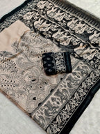 Digital Printed Soft Linen Saree with Printed Blouse
