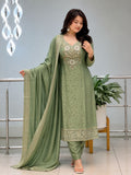 Kanjivaram Hand Work 3 Piece Ethnic Suit Set