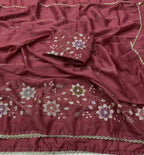 Designer Saree with Heavy Work Blouse & Lace Border