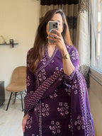 Heavy Cotton Khata Work Kurti Pant Dupatta Set