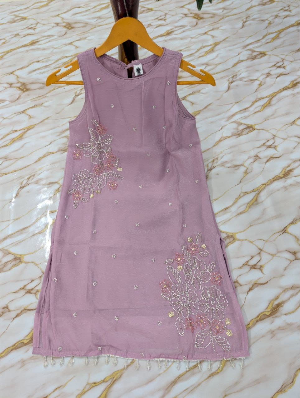 Crunchy Silk Embroidered Kurti Palazzo Dupatta Set