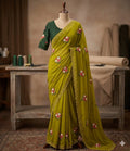 Designer Saree with Contrast Running Blouse